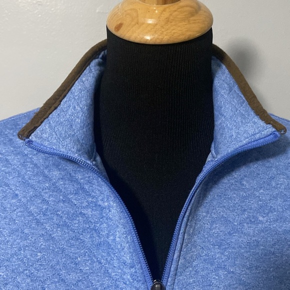 Cremieux Classics Women’s Quilted Light Blue Jacket Brown Trim & Patches Sz L - Picture 3 of 9